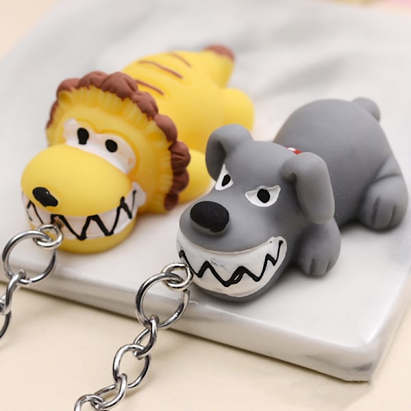 e Cartoon Fun Lion Alligator Dog Animal Keychain Fashion Bag Fu A2