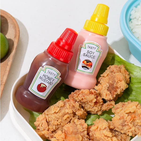 Mini Bärbar Liten Såsbehållare Tomatsås Salladsdressing Ketchup