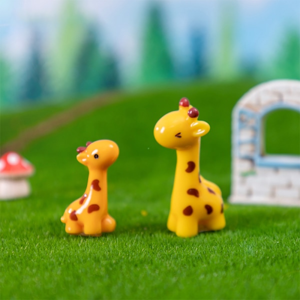 Miniatyr Giraffe Modell Mini Bunny Figure Desktop Garden Land 3