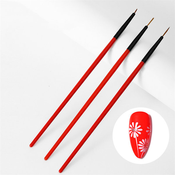 3 kpl Akryylikynsiharja Nail art Nail art pistekynä Piirustus Painti