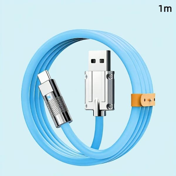 Hvit USB A til Type C ladekabel 120W superrask lading T A2