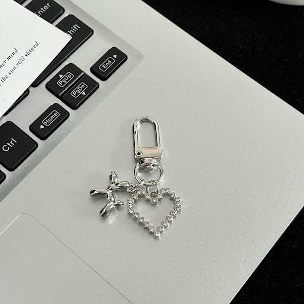 Y2K Silver Färg Metall Fjäril Nyckelring Sweet Cool Cherry Key A4