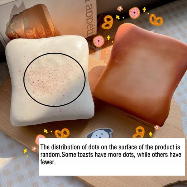 Myk simulert toastleke, squishy brød, fidgetleker White