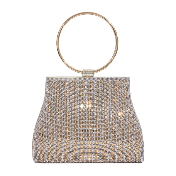 Dame Diamond Håndvesker Rhinestones Evening Bags Brude Stones Gold