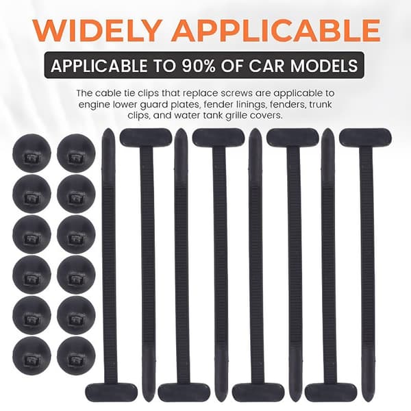 Nylon Universal Kabelbinder Spenne + Kraftig Selvlåsende Glidelås Black 100pcs