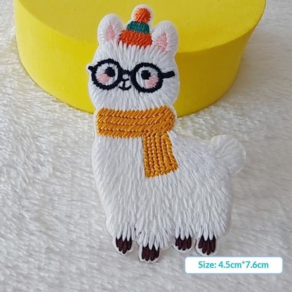 6 stk. håndklædebroderi-patch tegneserie lama broderi-patch til 6pcs