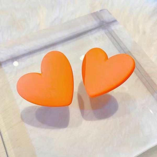 e n Hjerte øredobber Ny trend Boho Geometric Love Heart Stud Ear Orange