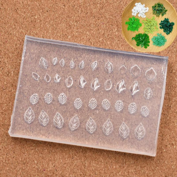 Mini Blomsterblad Silikonform Neglelakk Kunstdekorasjon DIY S