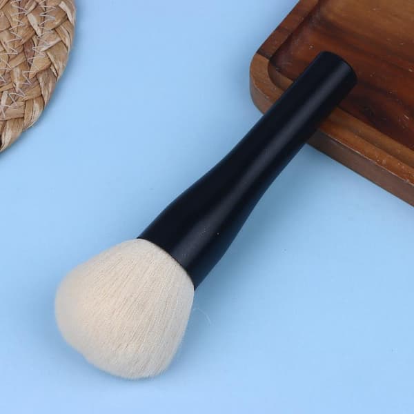 Mode Makeup Børster Skønhedspudder Ansigt Blush Stor Børste Pro Black