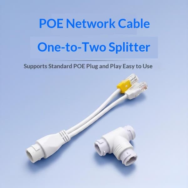 2-i-1 POE Splitter 3-vejs RJ45-stik CCTV POE-adapter til I
