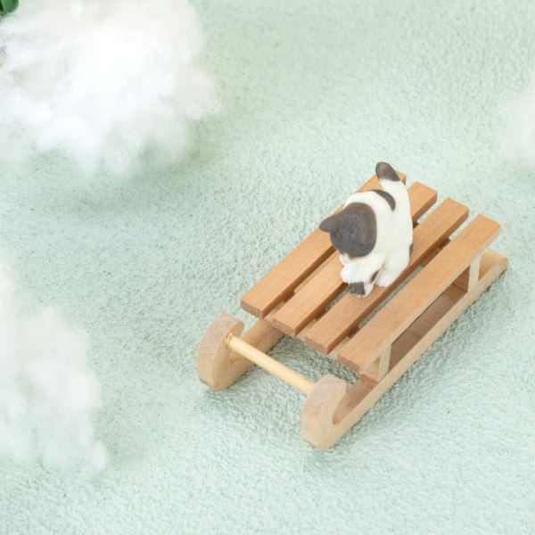 1:12 Dukkehus Miniatyr tresledeslede Julescene des