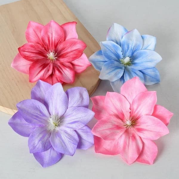 5 stk. kunstige blomster DIY blomsterhåndværk klematisblomster DIY vi A3 5PCS