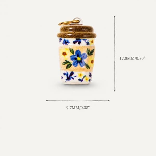 Mini koppar dryckesberlocker kaffekoppshänge för DIY-halsband B A12