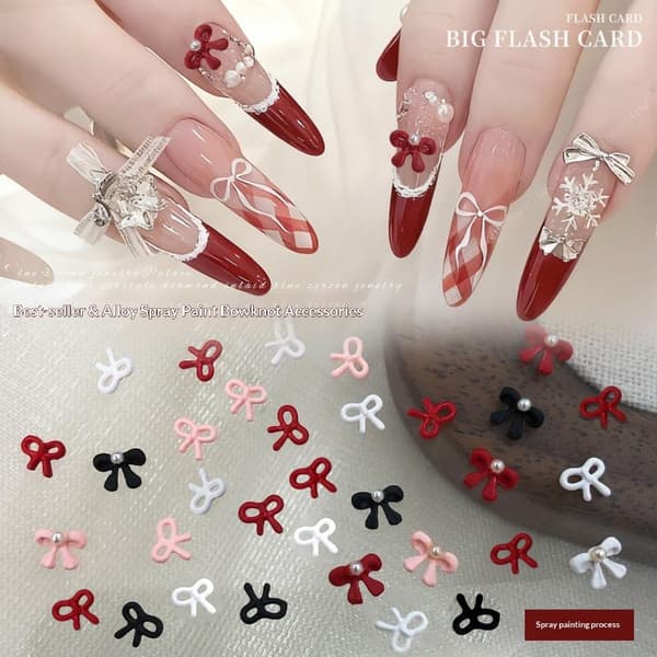 10 st rosett mini nagelkonst nagel strass rosett nageldekaler N A8