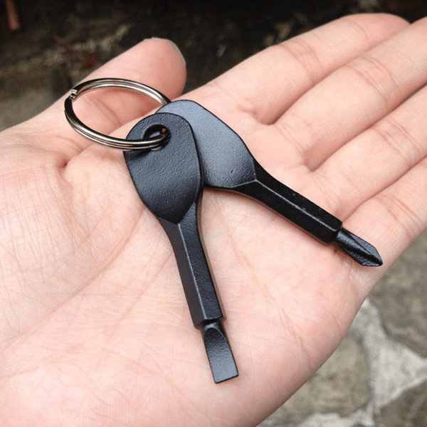 Kannettava Phillips Slotted Key Ring avaimenperä Hike Outdoor Multi Black