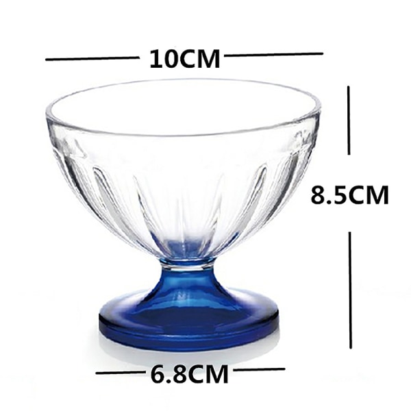 250 ml salatskål for Dessert Mill Shake Goblet Glass Preget I Blue