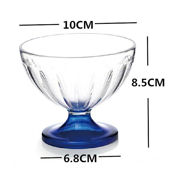 250 ml salatskål for Dessert Mill Shake Goblet Glass Preget I Blue