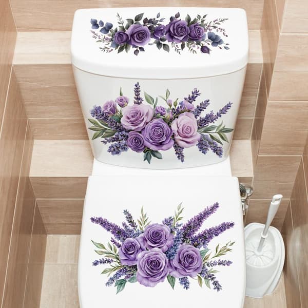 Kukka WC-istuimen tarra Itseliimautuva WC DIY Irrotettava E