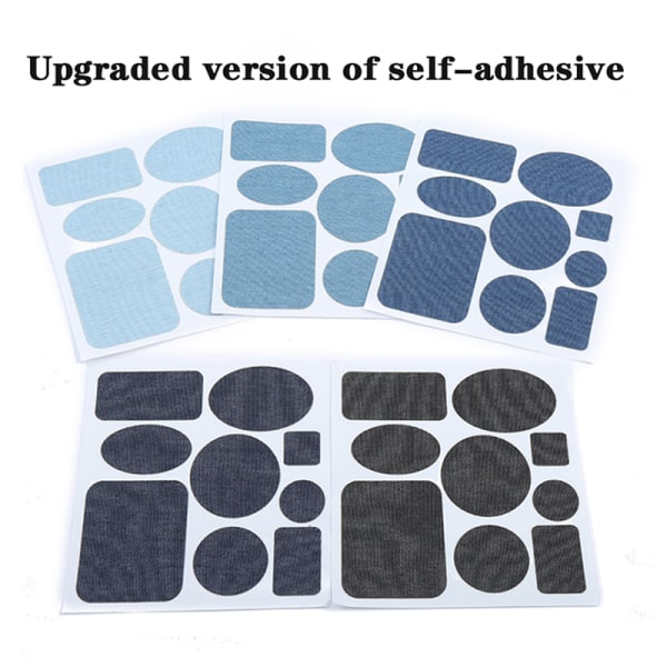 Tjocka denim självhäftande klistermärken Jeans Hål Seamless Reparation Black
