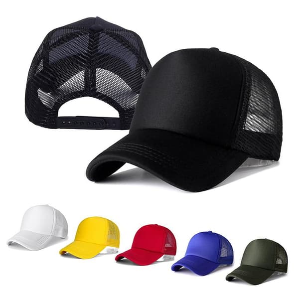 1 STK Unisex Caps Uformell Ensfarget Mesh Baseballcaps Justerbar Snap A4