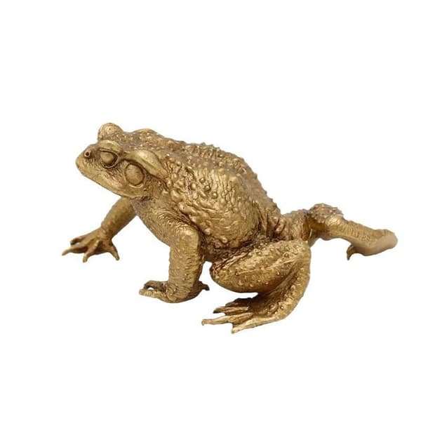 Feng Shui Kobber Lomme Penge Frø Lykke Messing Tudse Figur