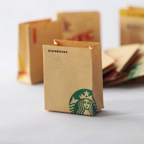 5 stk Dukkehus Simulering Miniature Hamburger kaffe Fries Pakke C