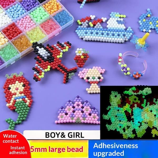 1 sett magiske vanntåkeperler Håndlaget DIY-sett Puslespill til 24 COLOR 2400PCS