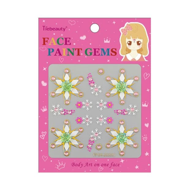 Sexy diamant ansiktsklistremerke fargerik glitter krystall fest ansikt A3