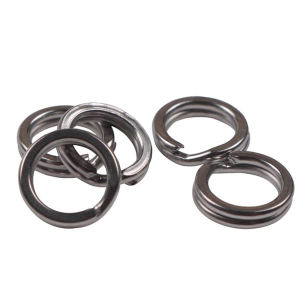 100 stk Fishing Split Rings 2,5-8mm Bait Snap Sølv Rustfri S 4