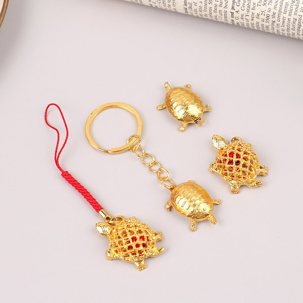 Golden Turtle nøglering vedhæng Penge Lucky Tortoise Ornament Ho 4#