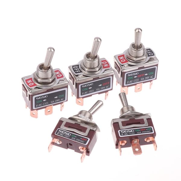 1 stk 2/3/4/6-pins E-SG vippebryter 32A vippebryter med messing 1121T 3Pin