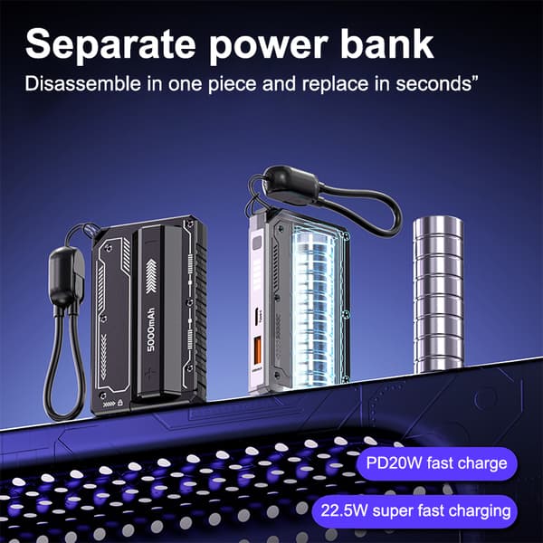 21700 Batteriladeretui 20W Type-C Batteriholder DIY Strøm Gray