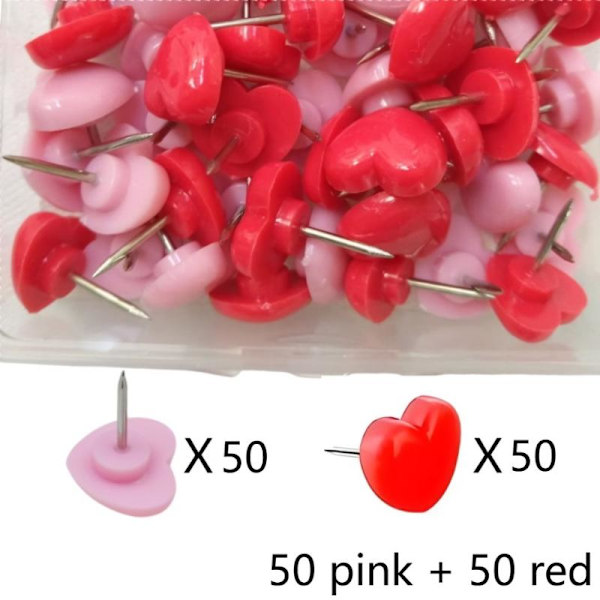 Hjerteformede tegnestifter af plast 2box
