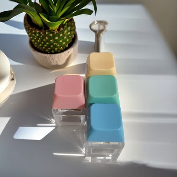 T-formad mekanisk tangentbords LED-tangentbordsknapp nyckelring A2