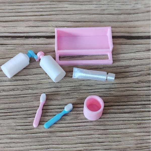 1 sett 1/12 dukkehus miniatyrmøbler tilbehør leketøykopp tannpasta A1