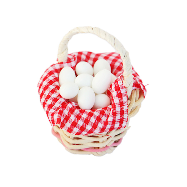 1Sett 1:12 Dukkehus Miniatyr Egg Basket Duck Egg Frame Kjøkken A