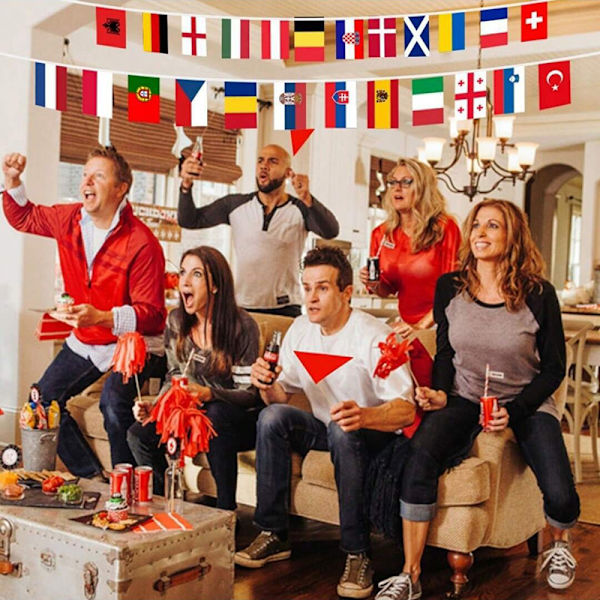 2024 EM-fotbollsmästerskap Vimplar Flaggor Europeiska Flaggor 14x21cm