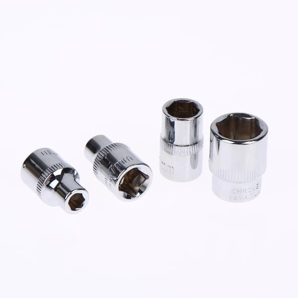 6-24 mm 3/8 kort sekskantpipe speilpolert forkrommet stål C 8mm
