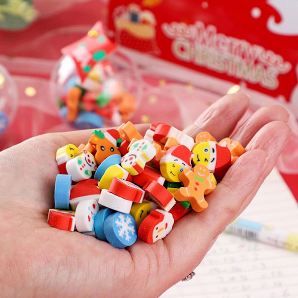 20 stk Min Merry Christmas viskelær for barn Gaver Kawaii Station 20pcs
