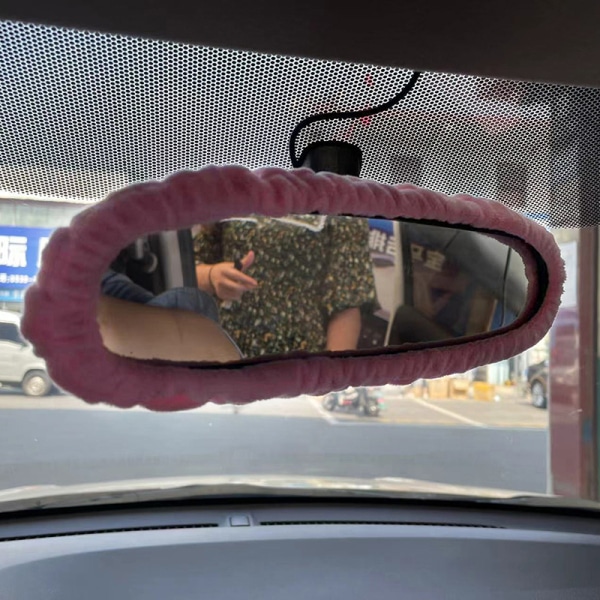 Bil bakspejlsdæksel Flannel Auto bakspejldekorat Black