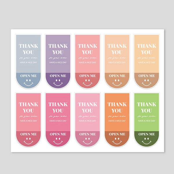 100 st/10 ark Tack för din beställning Stickers Smile Decora
