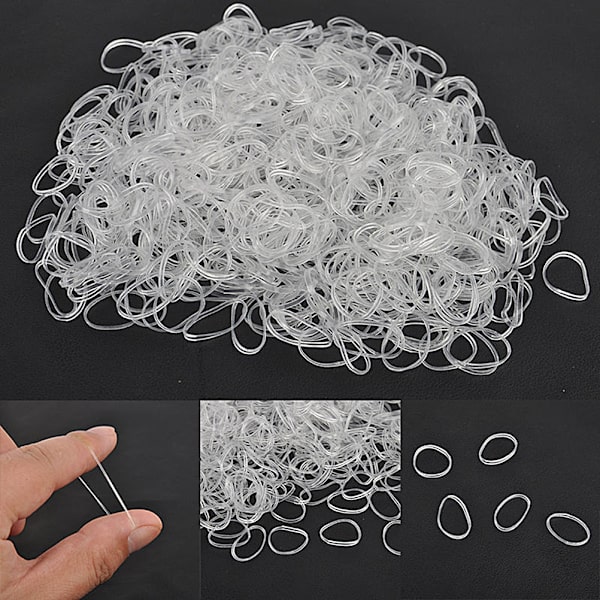 200 kpl/500 kpl kirkas poninhäntäpidike elastinen kuminauha 500Pcs