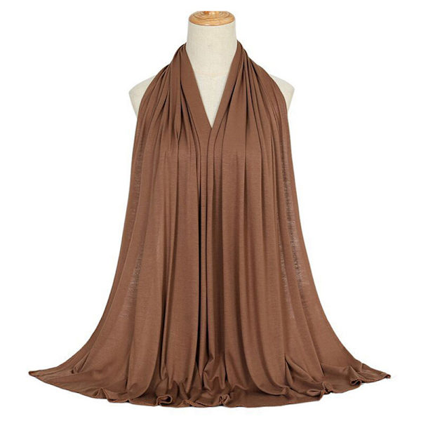 1 stk Hijab skjerf For muslimske kvinner Sjal Hijabs Modal Woman Turba Brown