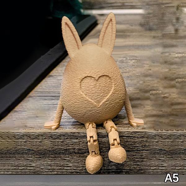 3D påskeeggmodell med bevegelig eggpynt, artikulert egg A5