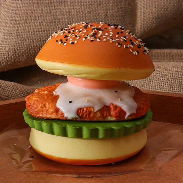 Simulering Hamburgare Leksak Rolig Leksak Burger Modell Dekor Långsam Stigning
