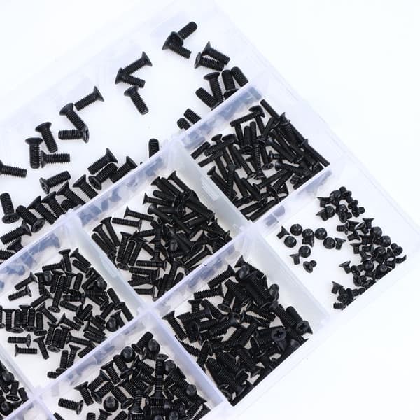 500/600 stk M2 M2.5 M3 karbonstål datamaskin bærbar PC reparasjon 500pcs Black
