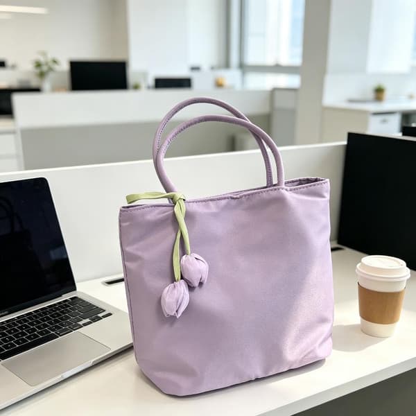 Nylon Skuldertaske Sød Tulipanhænger Pendler Håndtaske Blue