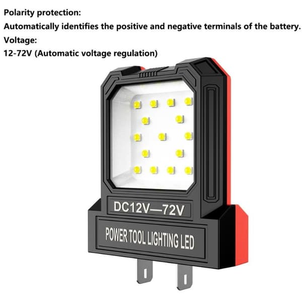 DC12V-72V OPPGRADERT LED-lys Nødlys Spotlight For Strøm Red