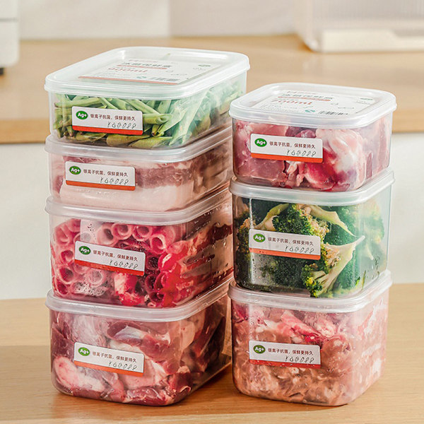 700-1400ml Transparent frosset kød opbevaringsboks friskholdende Bo B