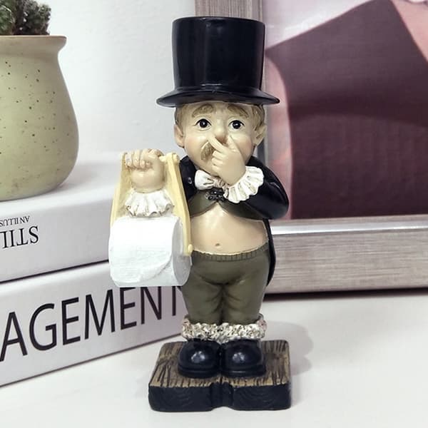 Humoristisk tørkepapirholder-figur Black